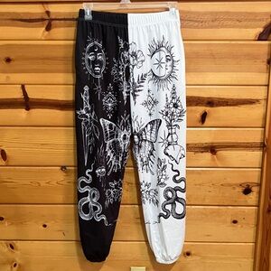 Black and White Graphic Joggers